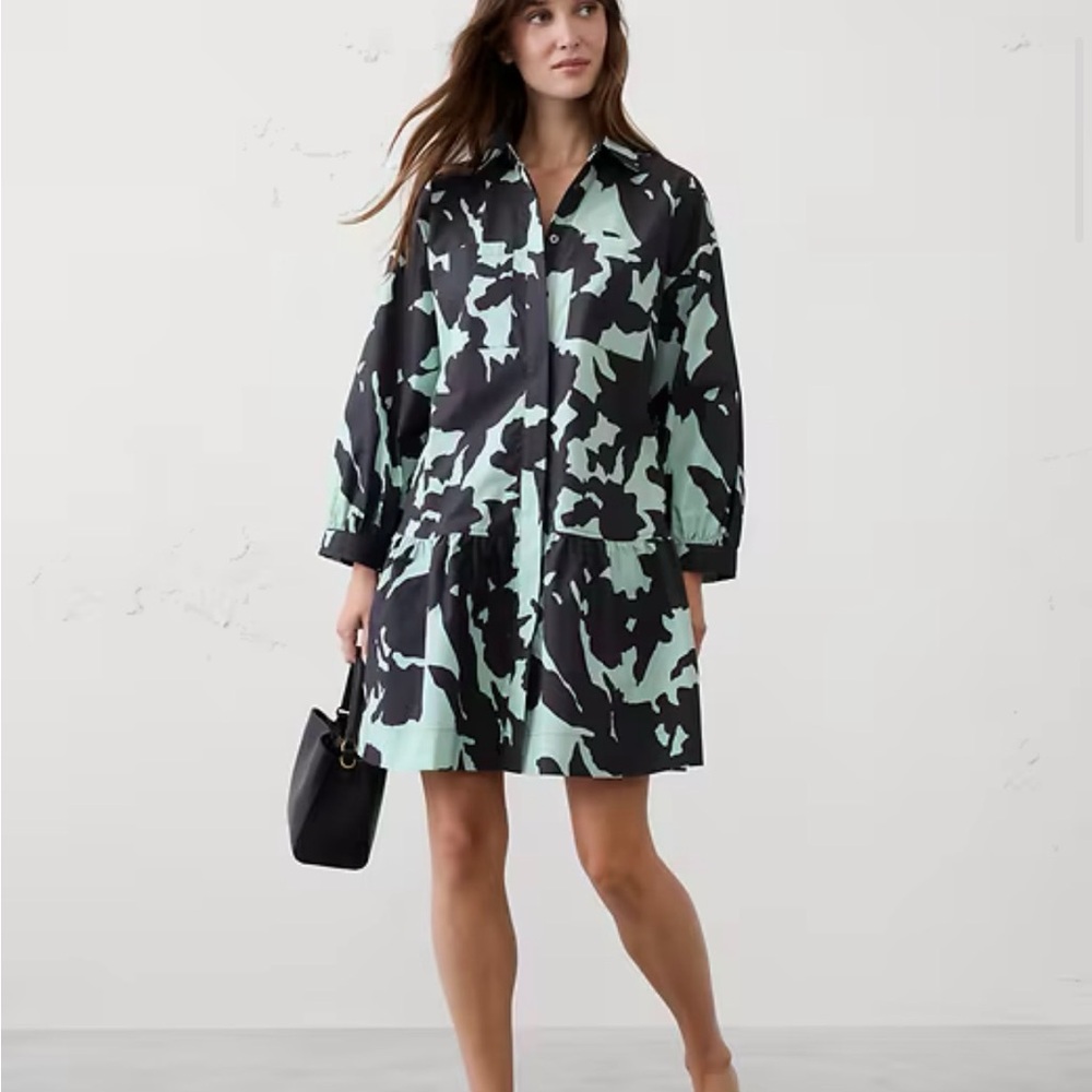 Banana Republic Puff-sleeved tiered mini dress